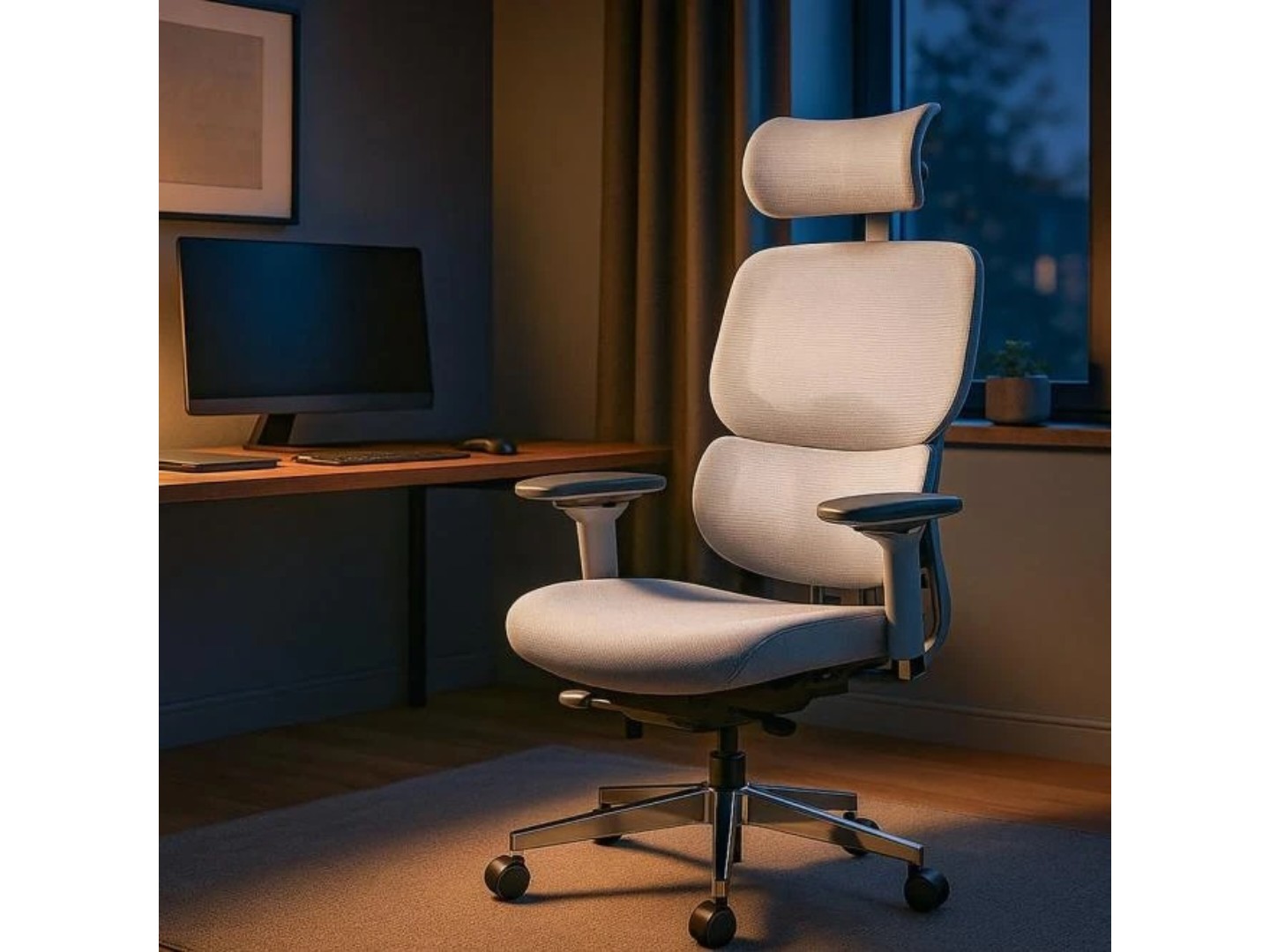 Крісло офісне Mealux D2 Air Fabric Grey (HF-D2 F/G) — фото 4